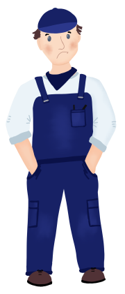 Nachdenklicher Handwerker